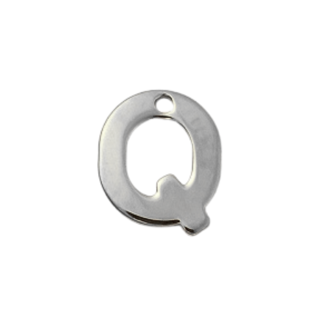 Silver Stainless Steel Initial Charm Individual Letters