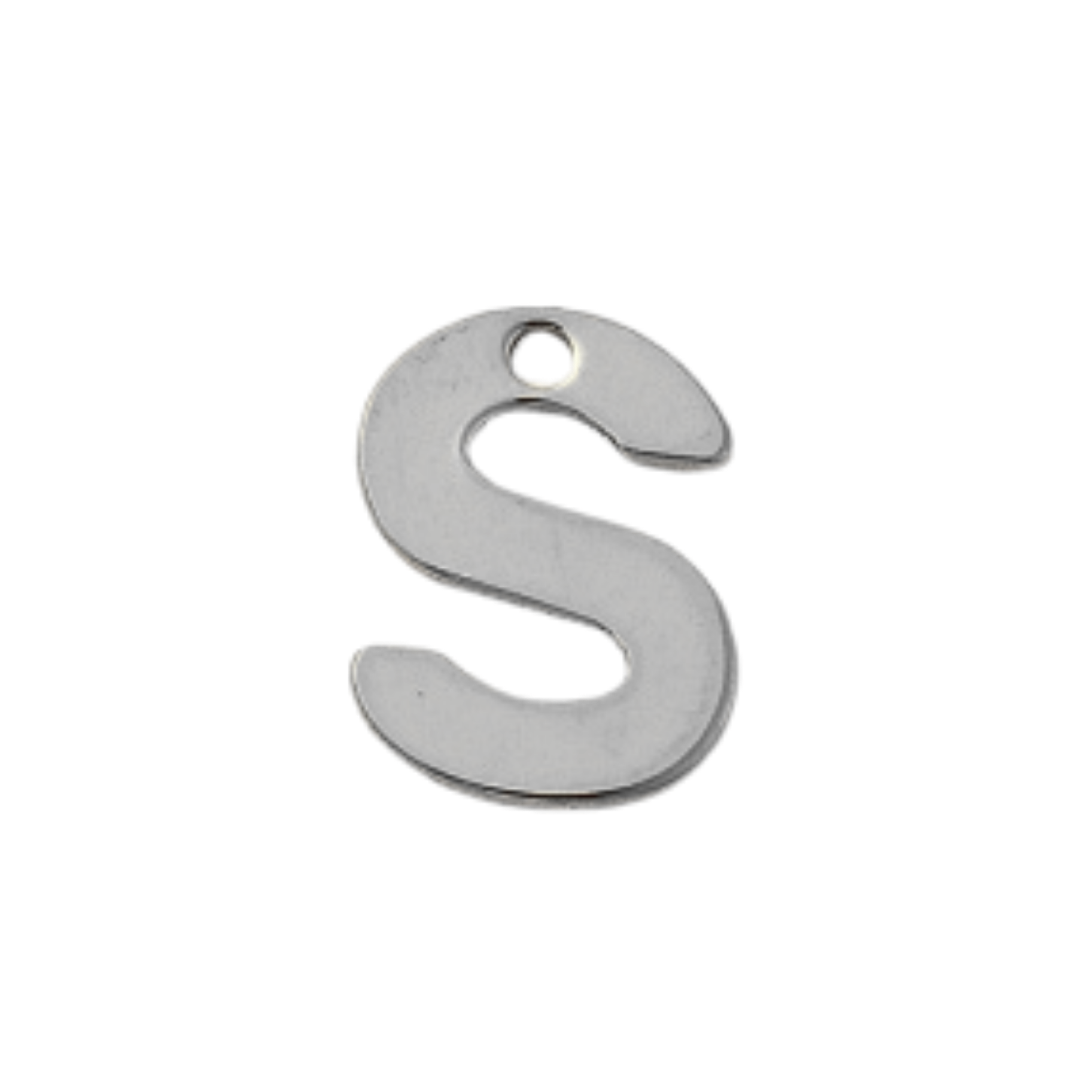 Silver Stainless Steel Initial Charm Individual Letters