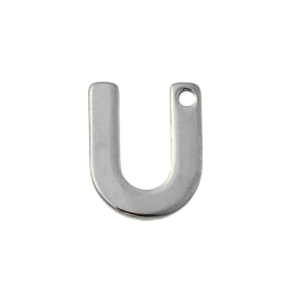 Silver Stainless Steel Initial Charm Individual Letters