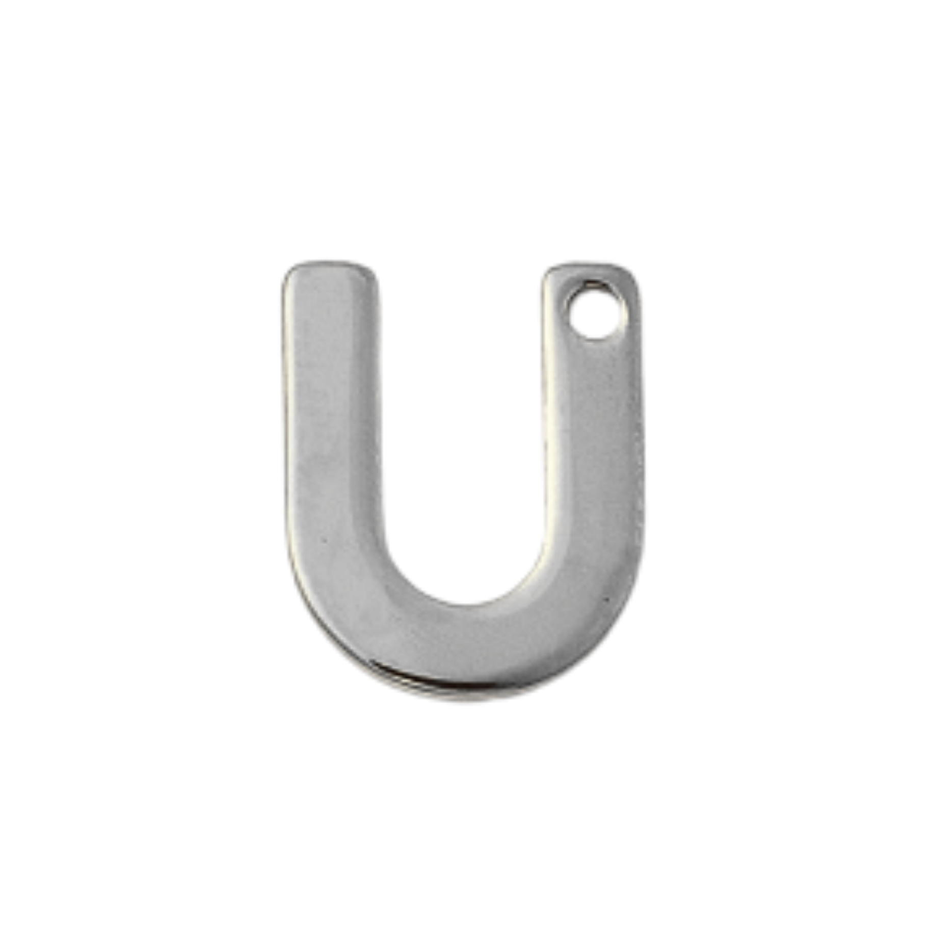 Silver Stainless Steel Initial Charm Individual Letters