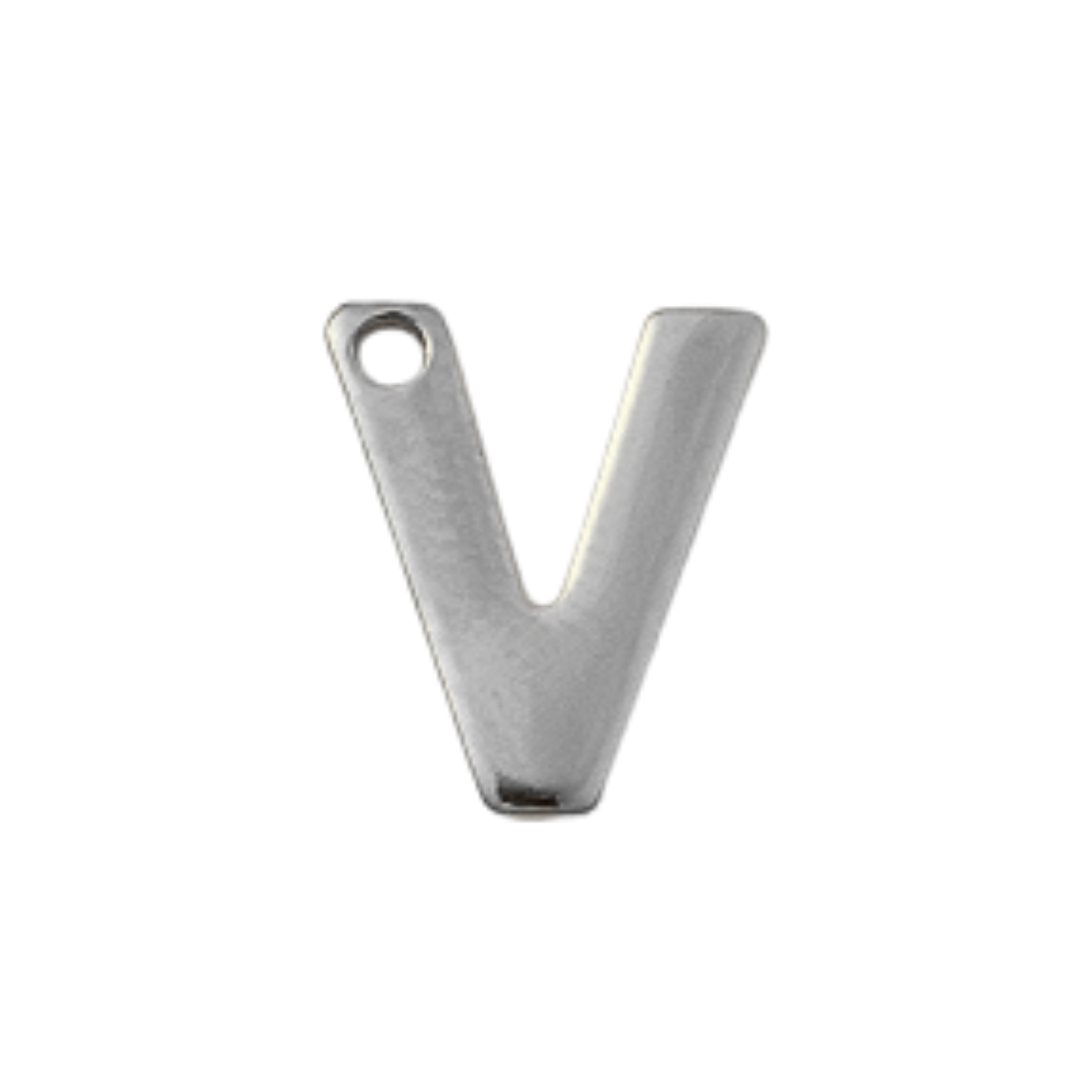 Silver Stainless Steel Initial Charm Individual Letters