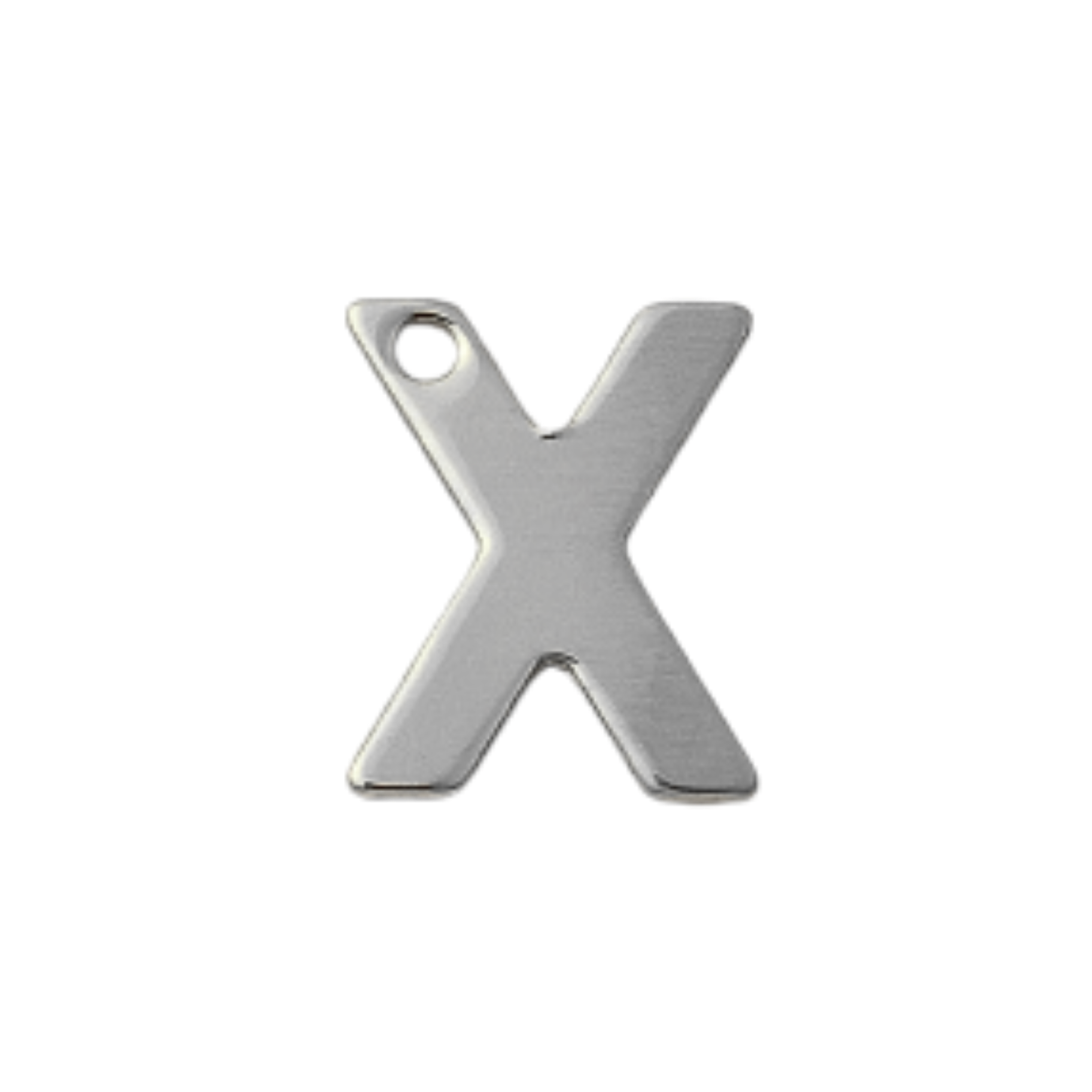 Silver Stainless Steel Initial Charm Individual Letters
