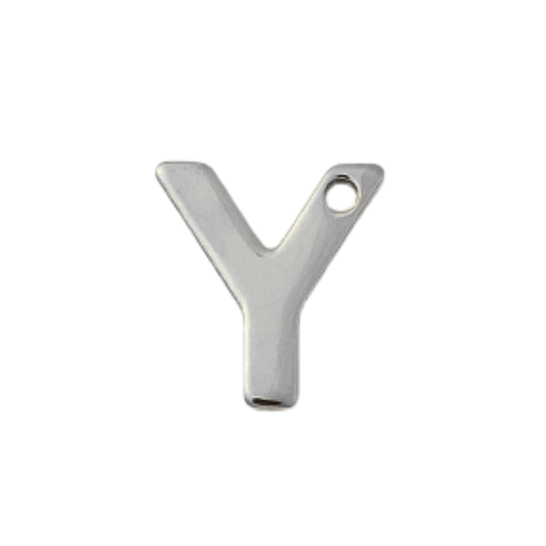 Silver Stainless Steel Initial Charm Individual Letters
