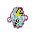 Mama Lightning Bolt Embroidered Patch - Iron-On Applique