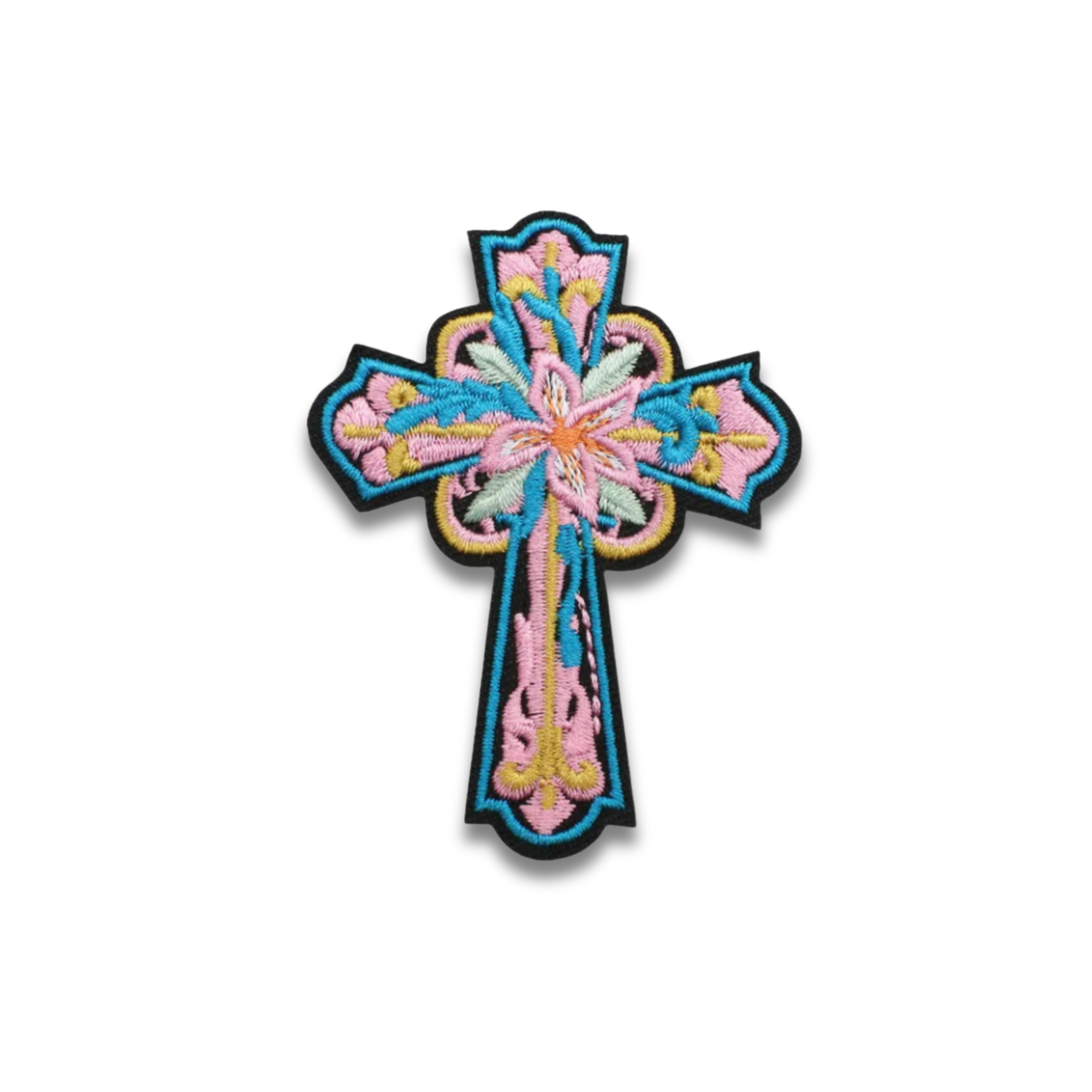Cross Embroidered Patch - Iron-On Applique