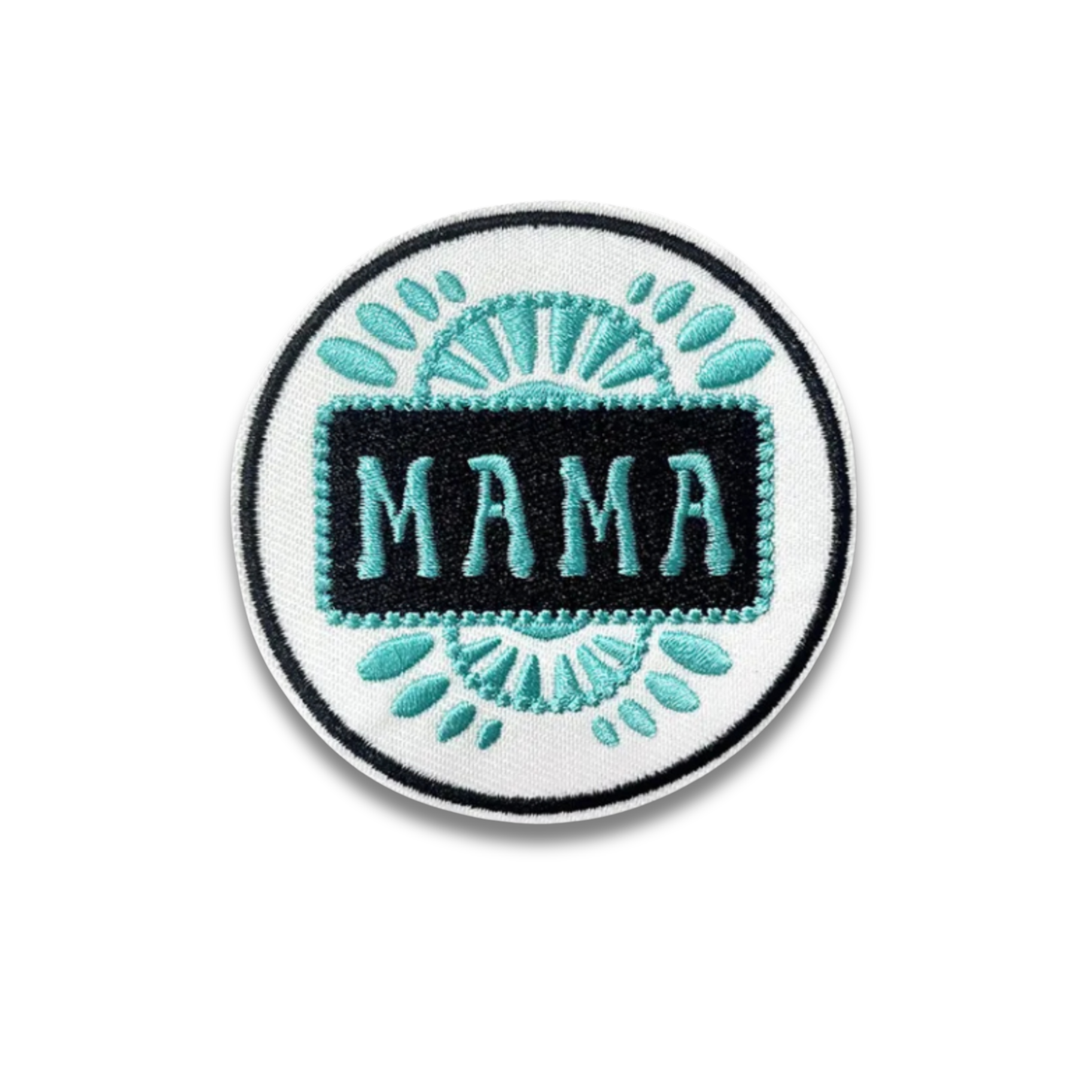 Round Mama Embroidered Patch - Iron-On Applique