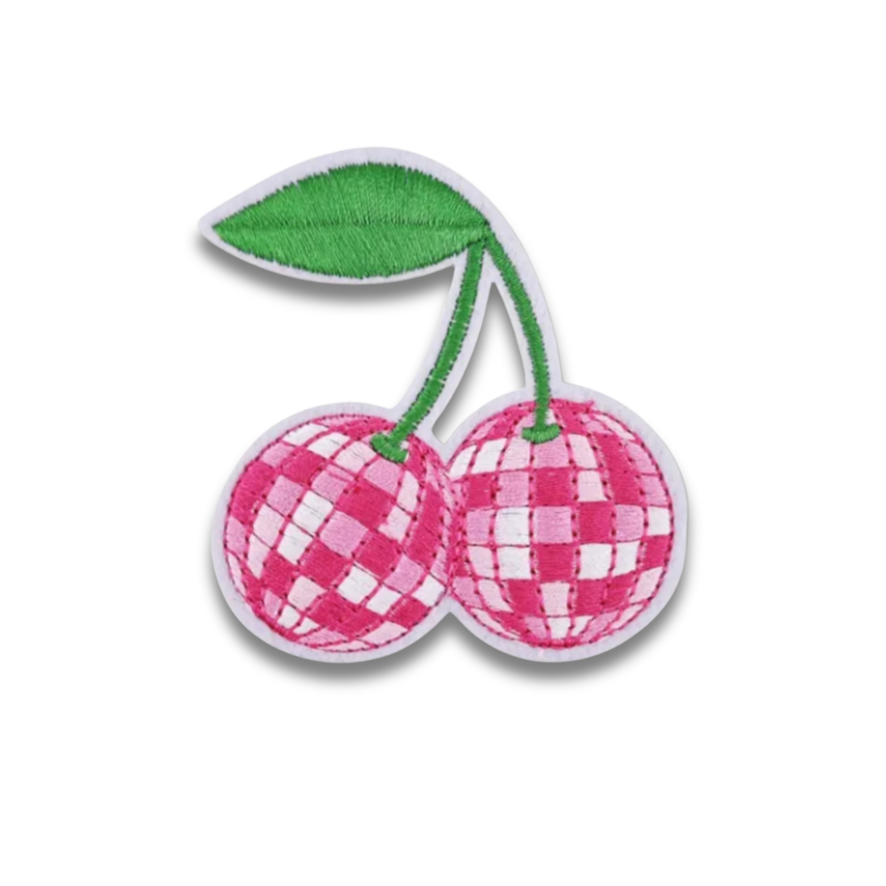Disco Cherry Embroidered Patch - Iron-On Applique