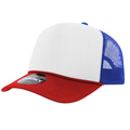 Decky 5 Panel Foam Trucker Hat - Red, White & Royal Blue