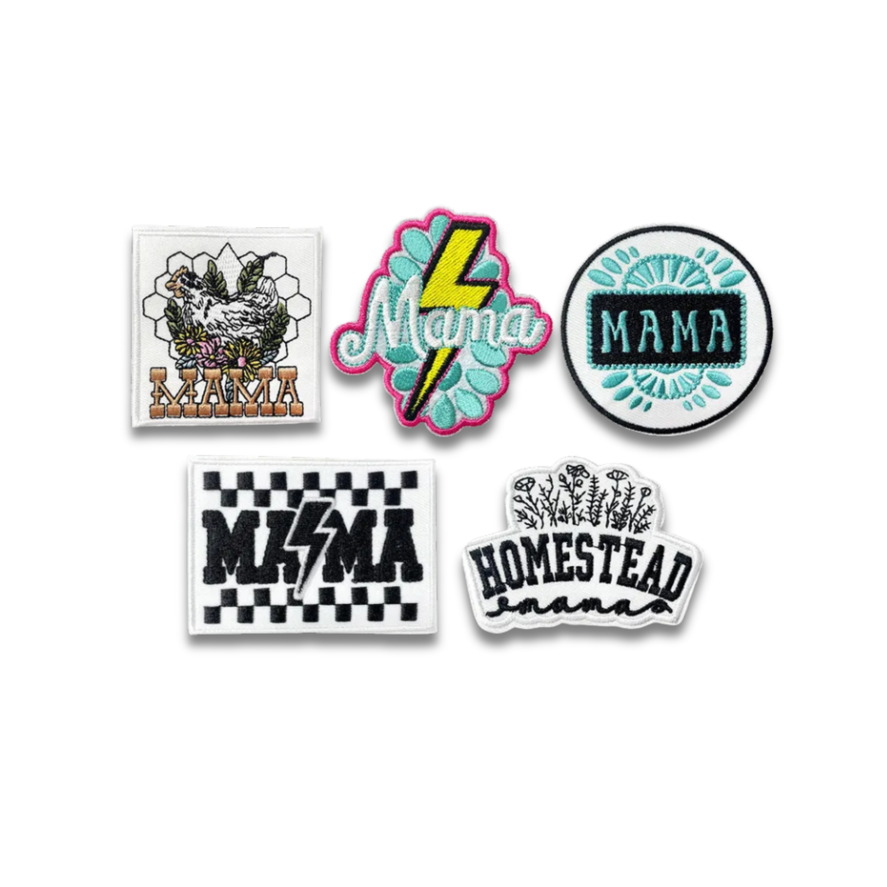 Mama Patch Collection Bundle of 5 - Iron-On Applique