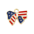 Gold Alloy American Flag Bow Charm