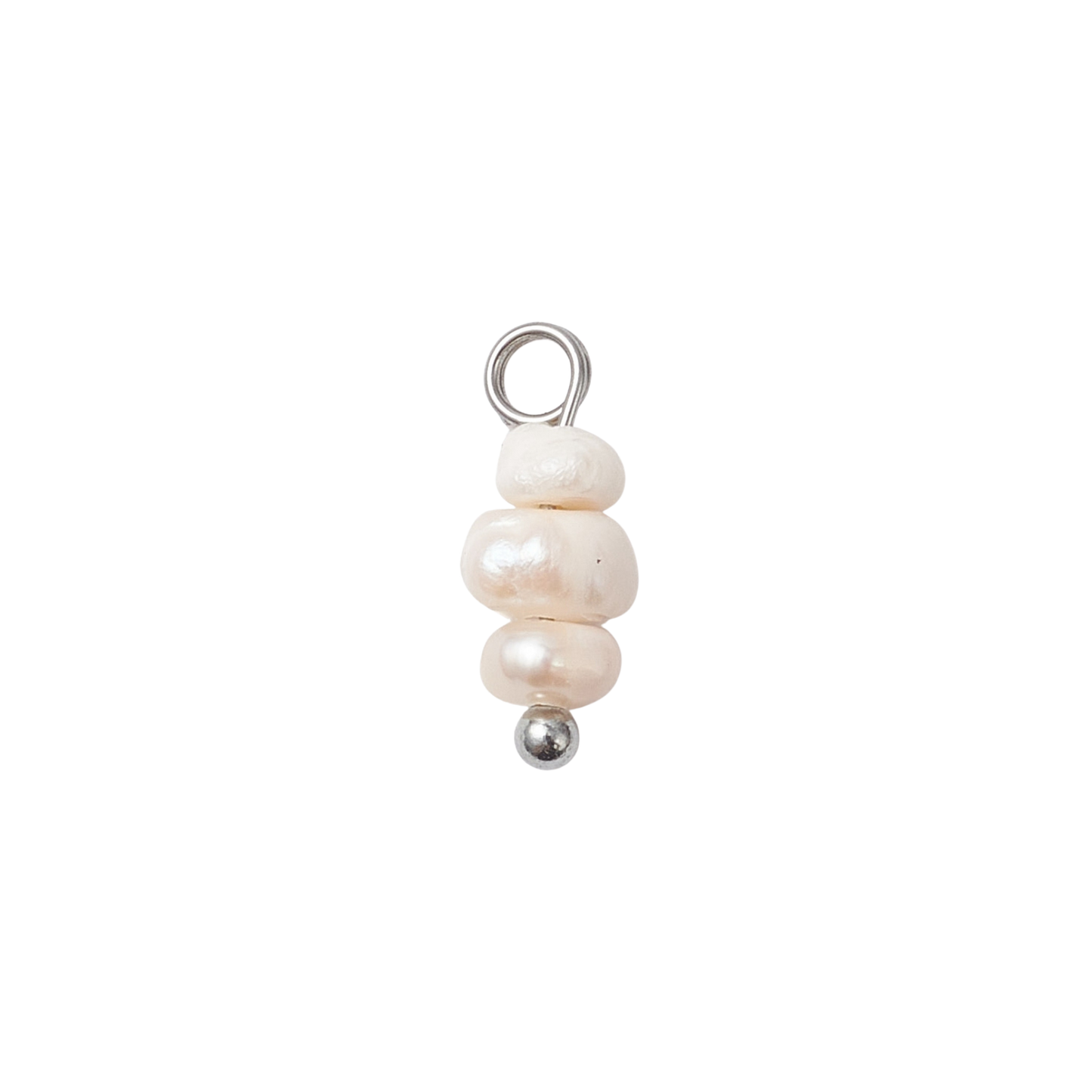Mini Silver Triple Freshwater Pearl Charm