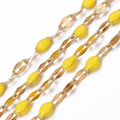 Ion Plated Stainless Steel Yellow Enamel Dapped Chain By the Foot
