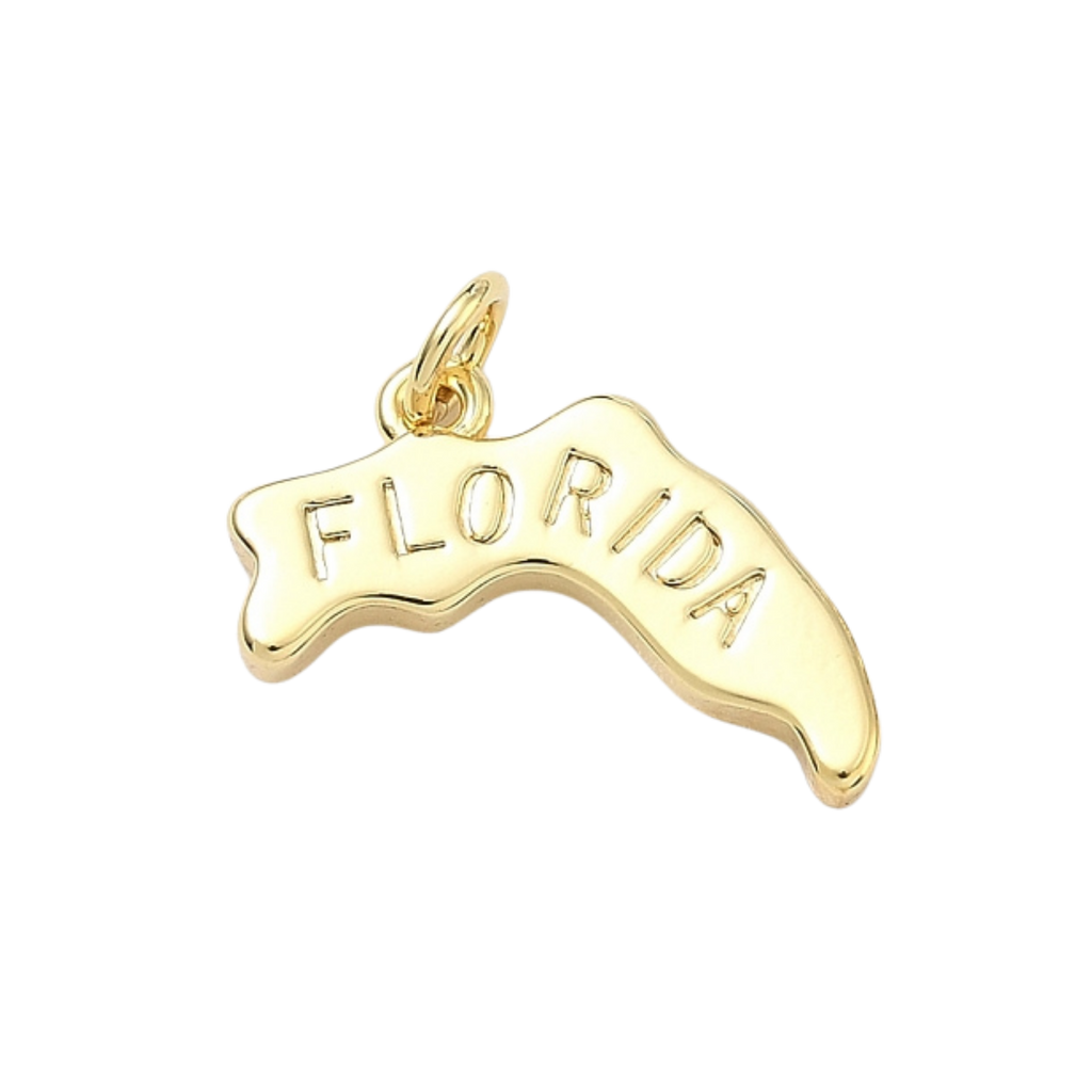 18k Gold Plated Brass Florida Charm