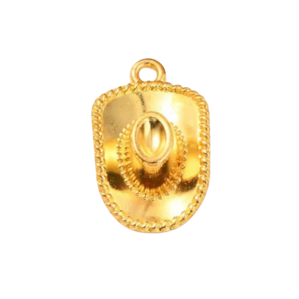Gold Alloy Cowboy Hat Charm