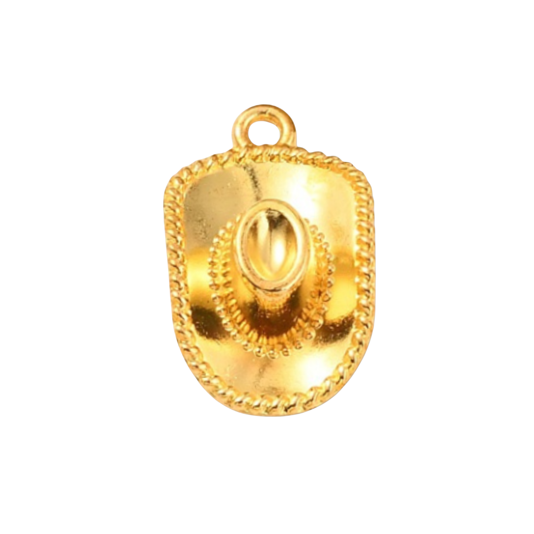 Gold Alloy Cowboy Hat Charm