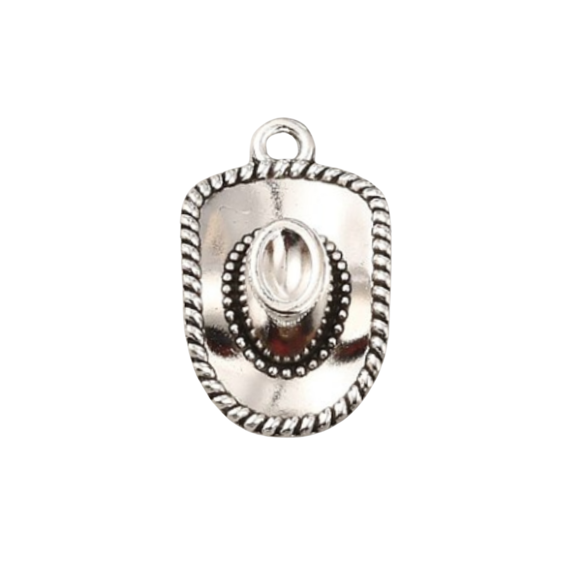 Silver Alloy Cowboy Hat Charm