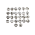 Silver Stainless Steel Initial Connector Charm Full Set