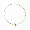 18k Gold PVD Stainless Steel Toggle Paperclip Chain Necklace