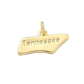 18k Gold Plated Brass Tennessee Charm