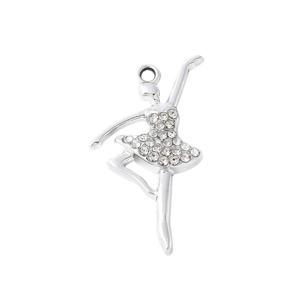 Silver Alloy Ballerina Charm
