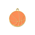18k Gold Ion Plated Stainless Steel Basketball Charm