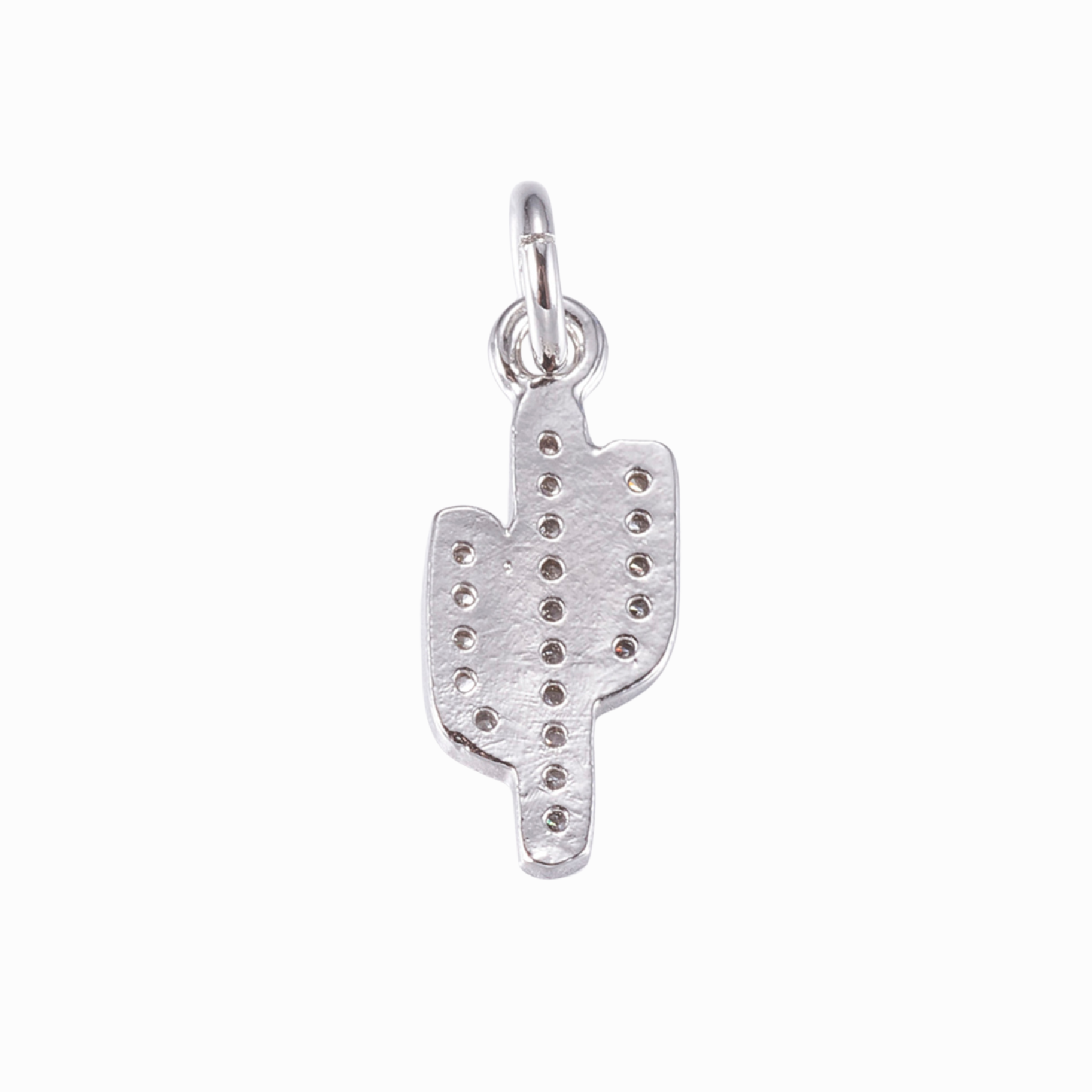 Silver Brass Cactus Charm