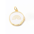 18k Gold Plated Brass Round Rainbow Charm