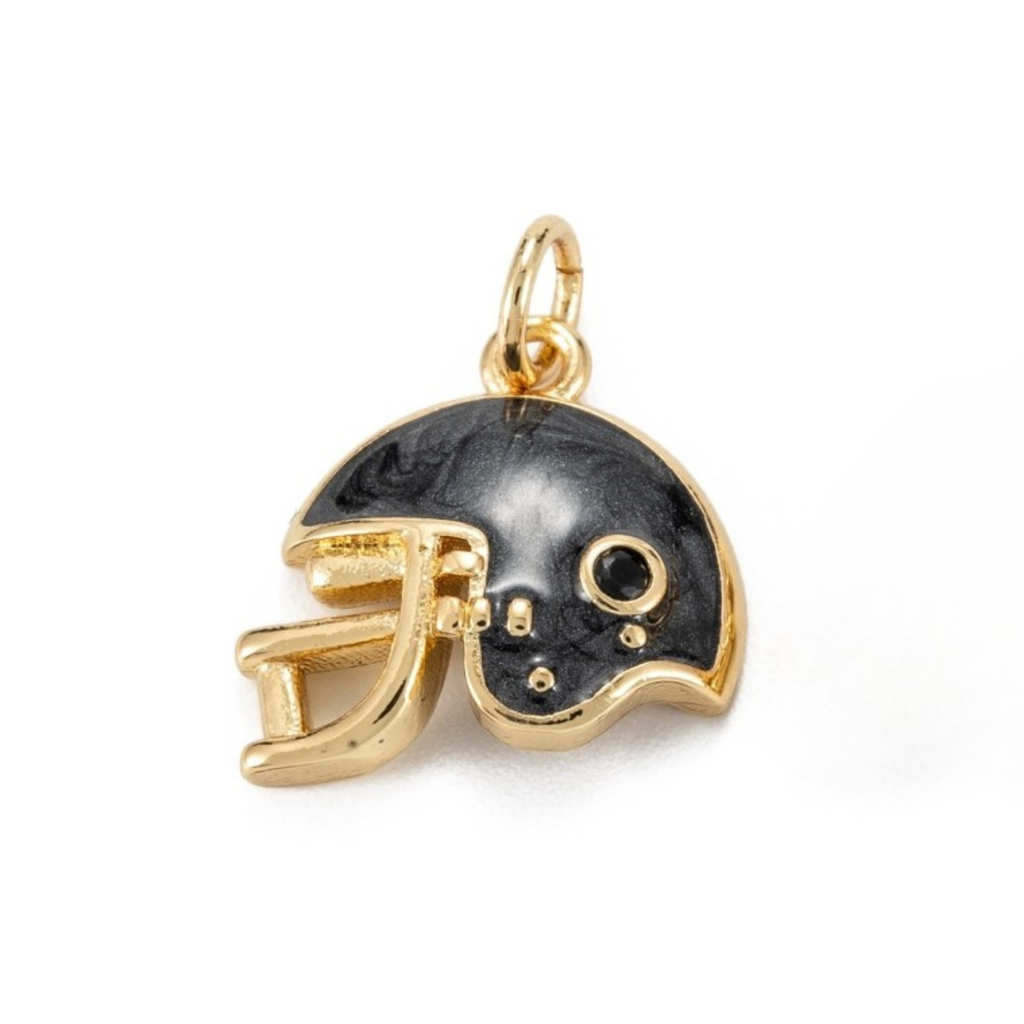 18k Gold Plated Brass Football Helmet Charm