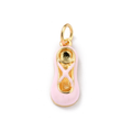 18k Gold Plated Brass Pink Ballet Shoe Charm