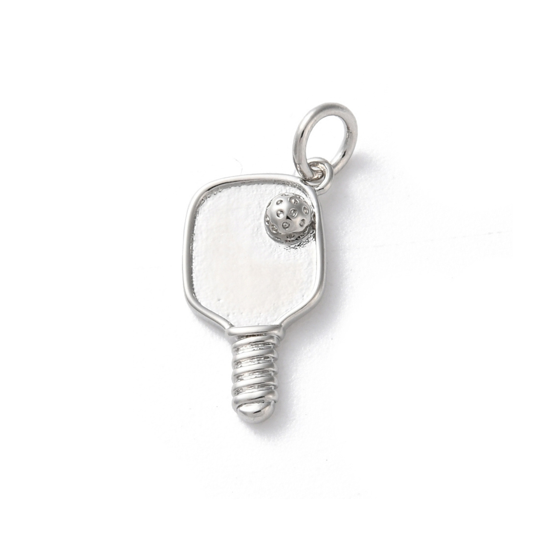 18k Gold Plated Brass Pickleball Paddle Charm