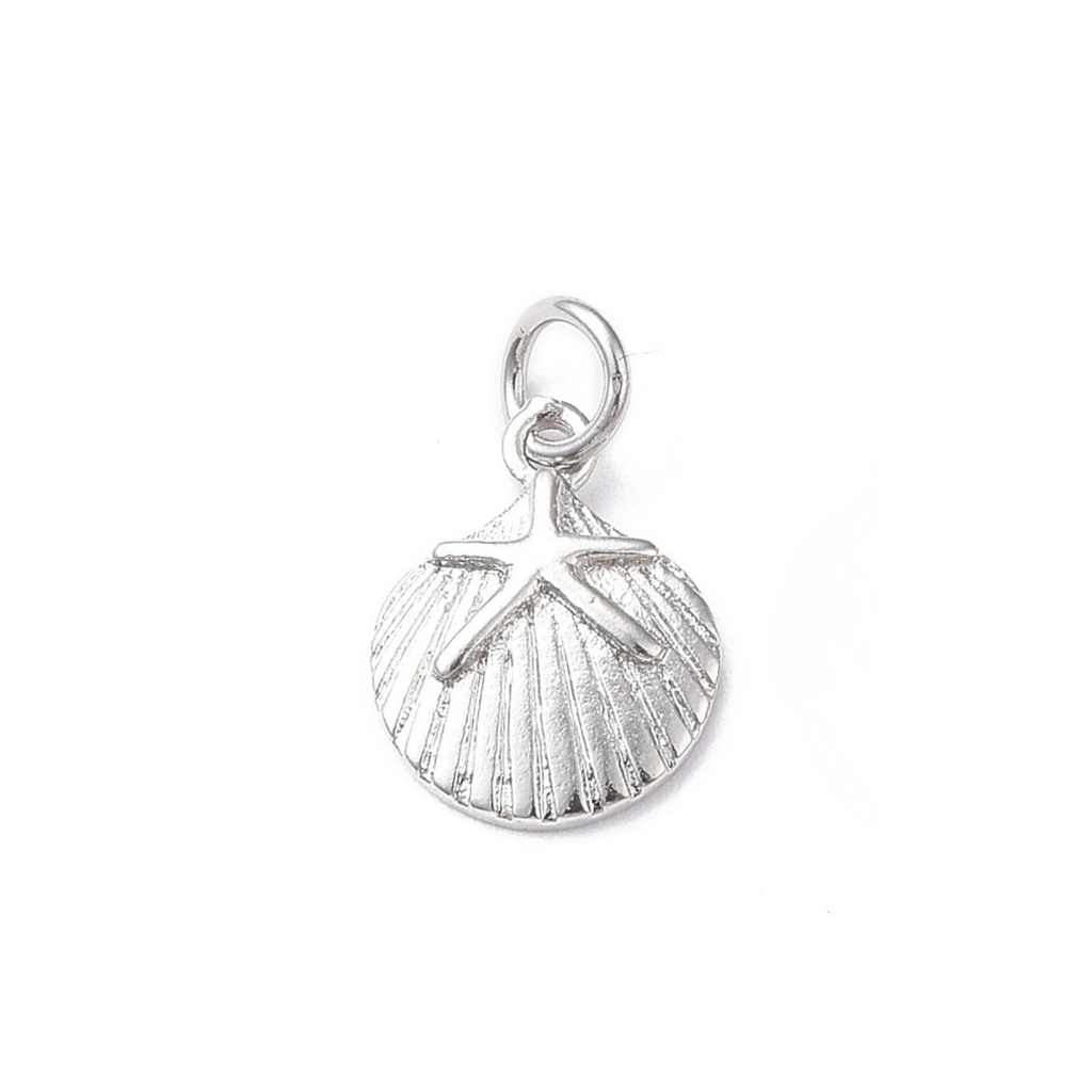 18k Gold Plated Brass Shell Starfish Charm