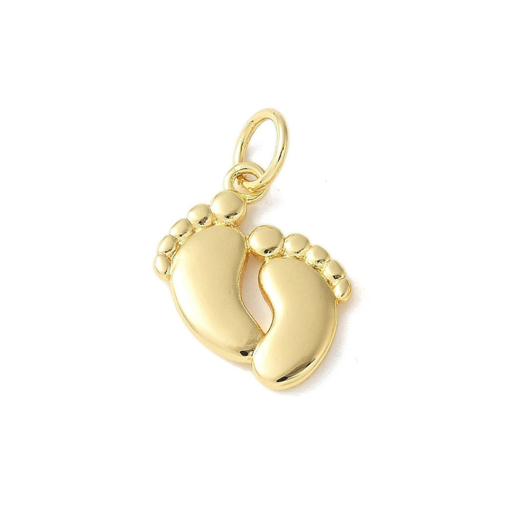 18k Gold Plated Brass Baby Feet Charm