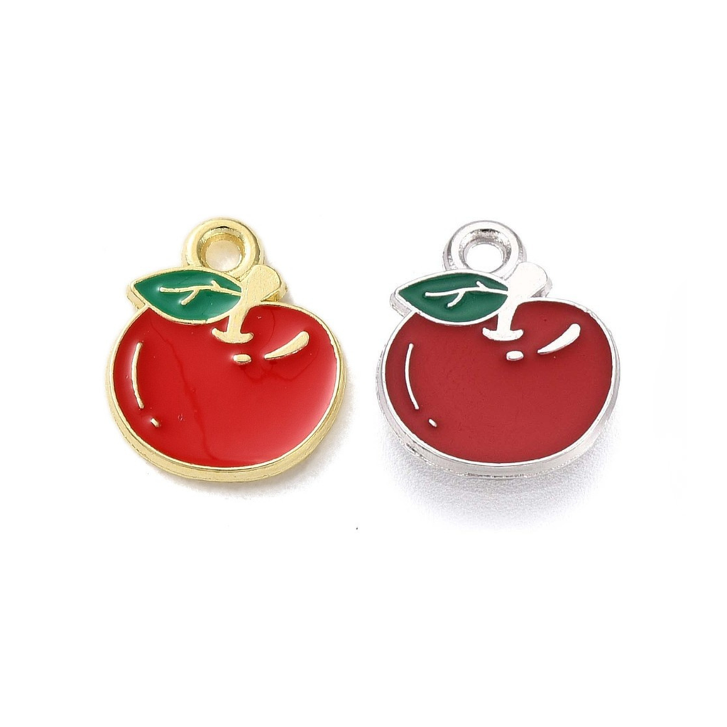 Alloy Red Apple Charm