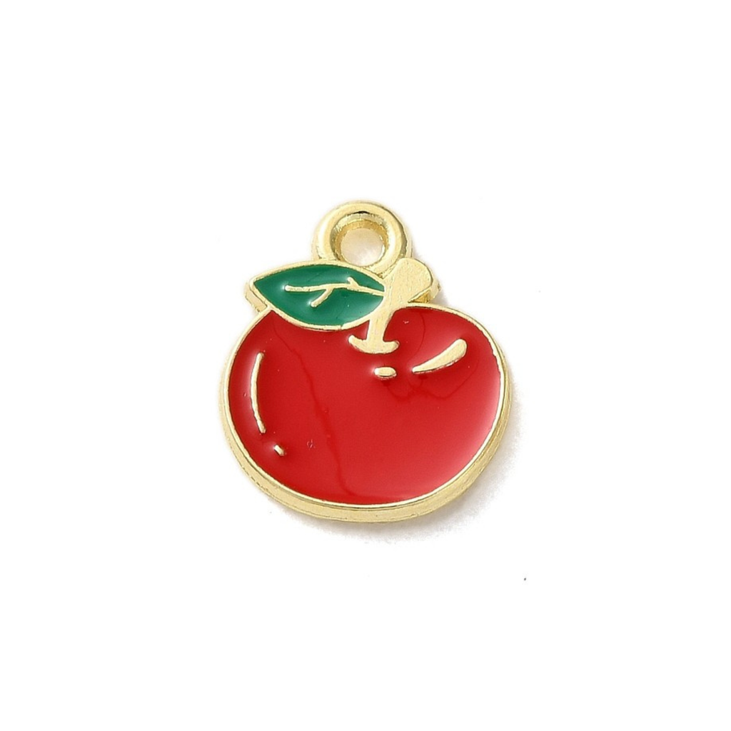 Alloy Red Apple Charm