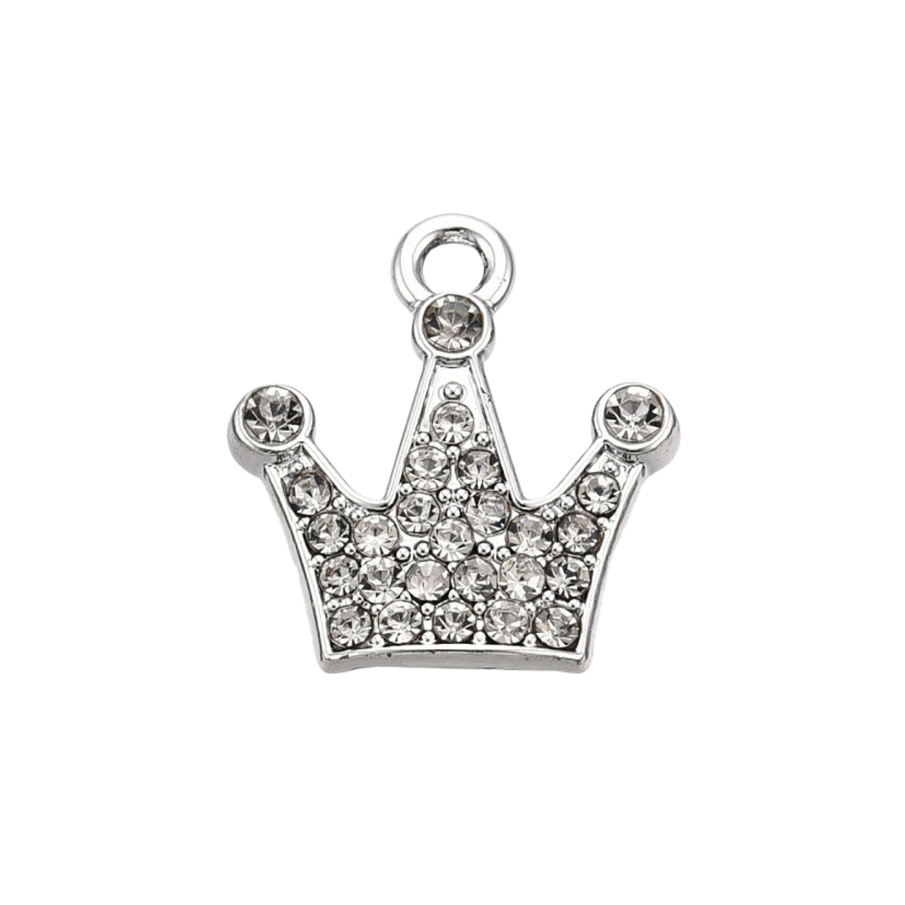Silver Alloy Crown Charm