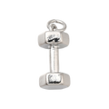Silver Brass Dumbbell Charm