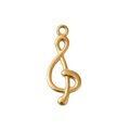 Gold Stainless Steel Music Note Charm