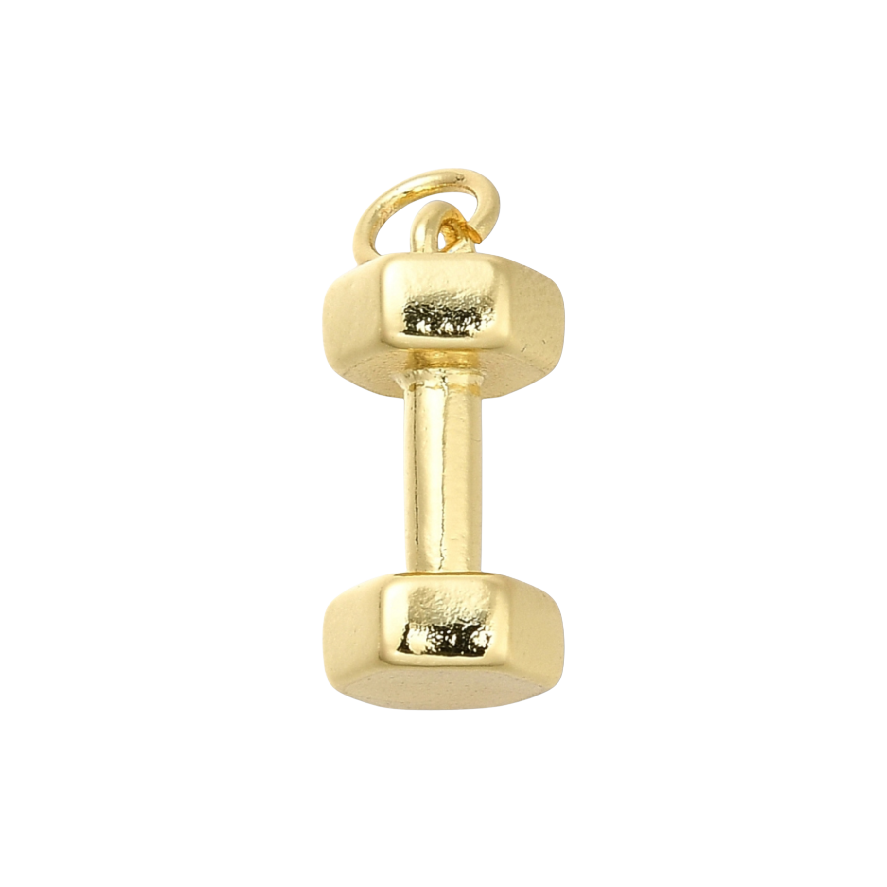 18k Gold Plated Brass Dumbbell Charm