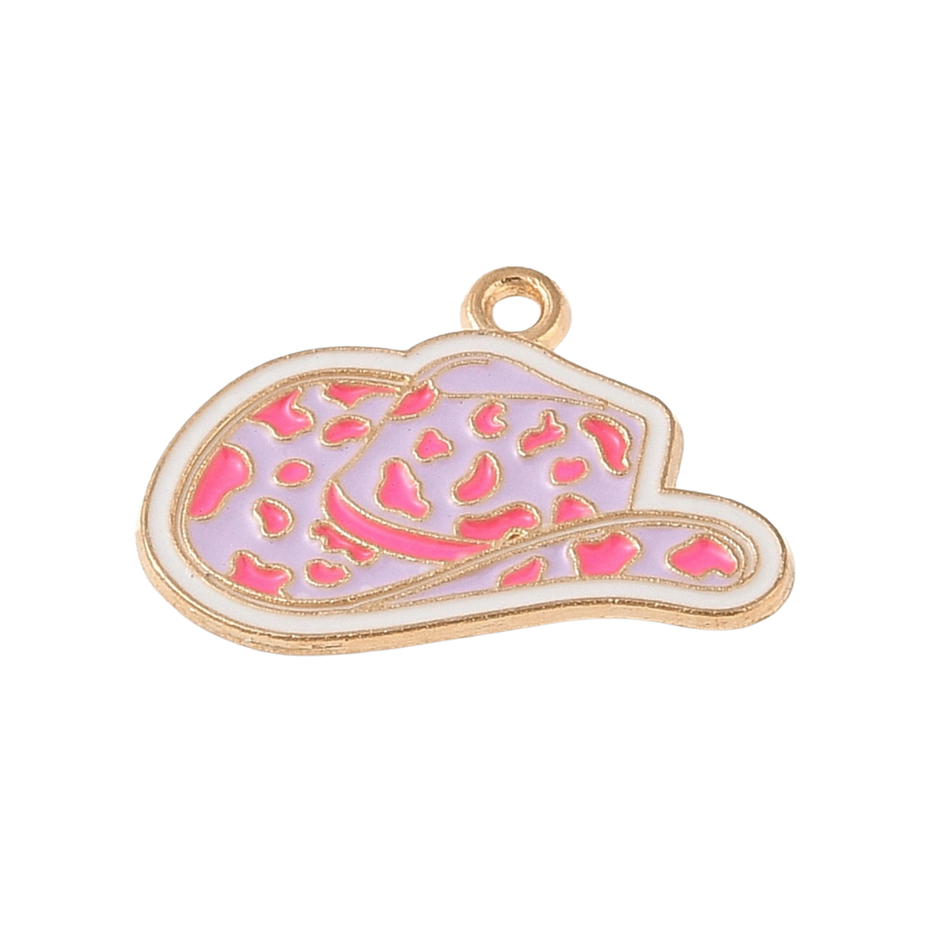 Gold Alloy Pink Cowboy Hat Charm