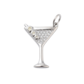 Brass Silver Martini Charm