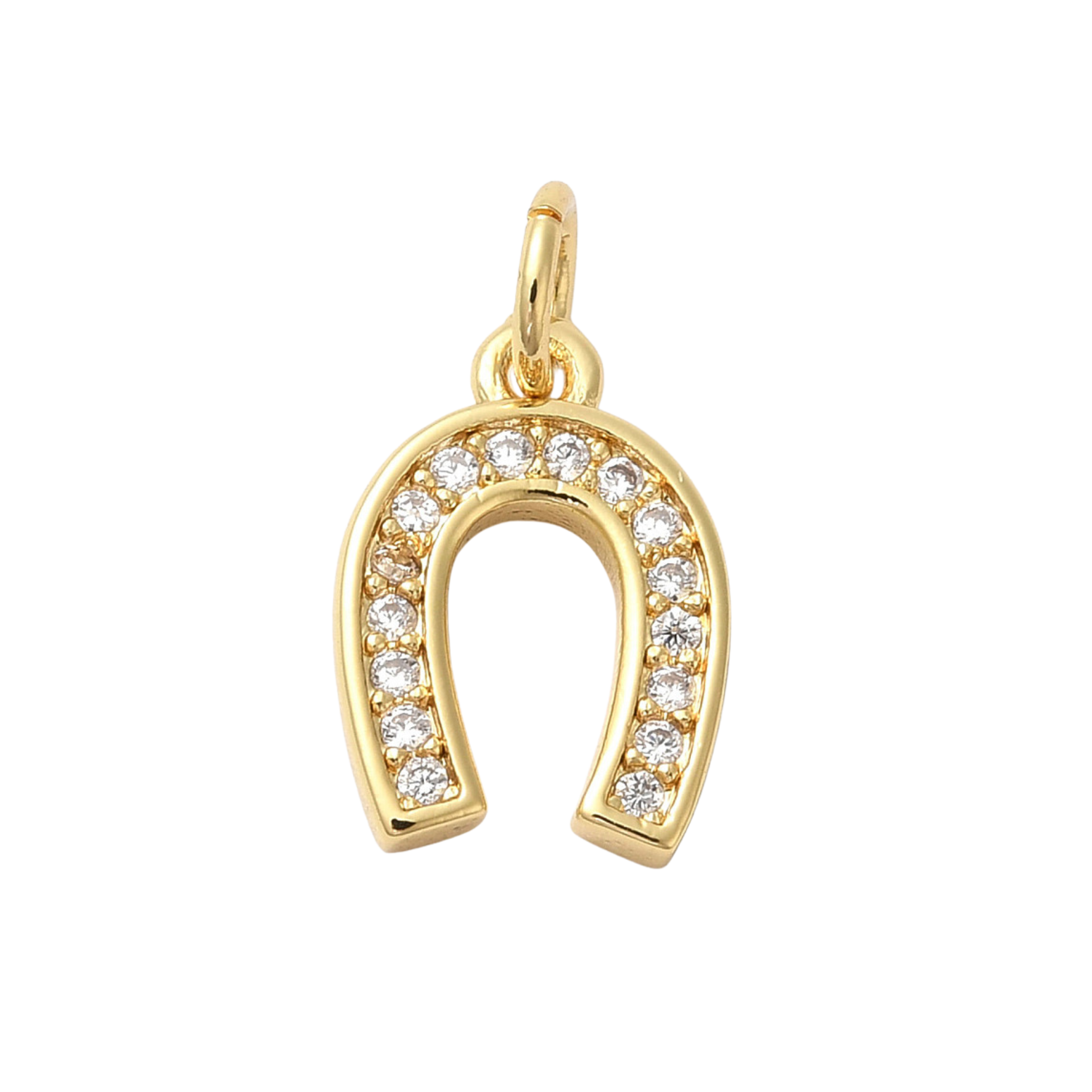 18k Gold Plated Brass Horseshoe Charm