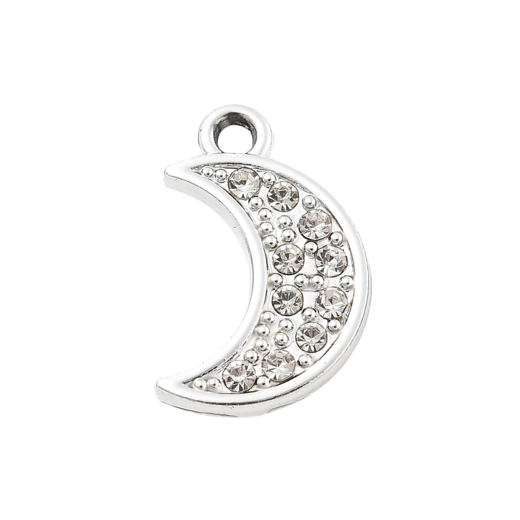 Silver Alloy Moon Charm