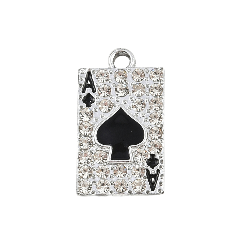 Silver Alloy Ace of Spades Charm