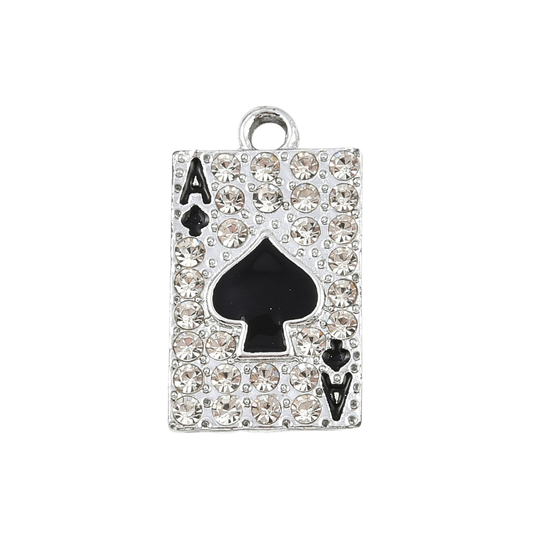 Silver Alloy Ace of Spades Charm