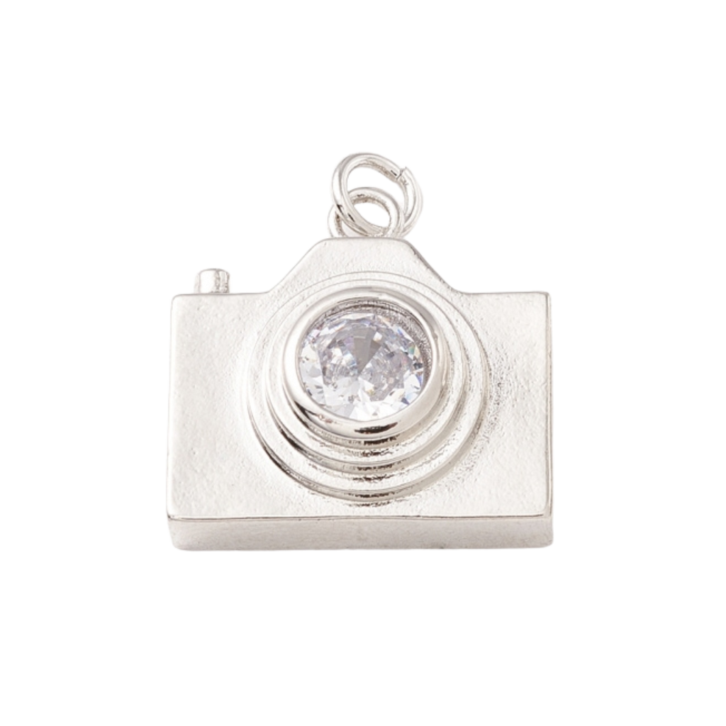 Silver Brass Camera Charm