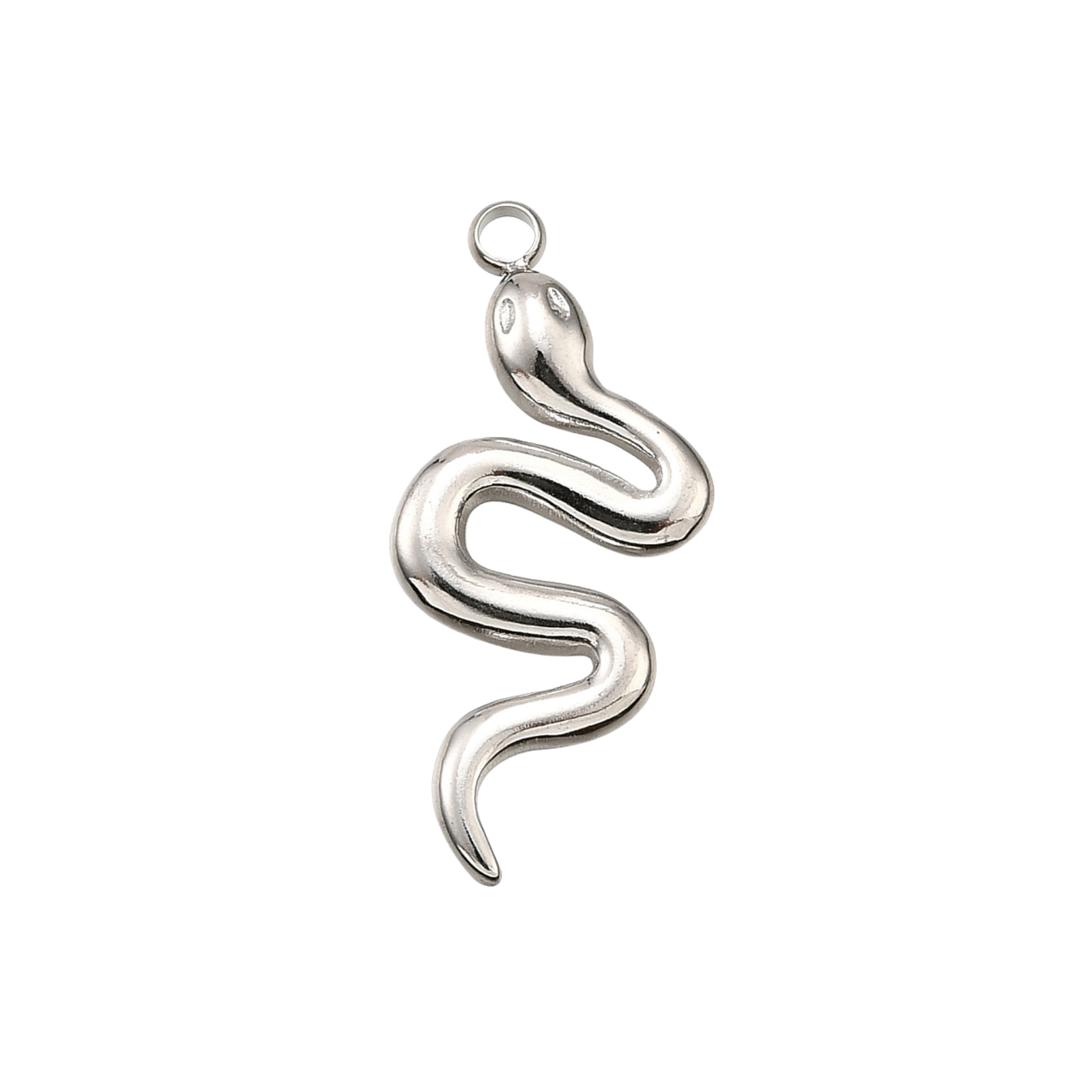Silver Stainless Steel Snake Charm