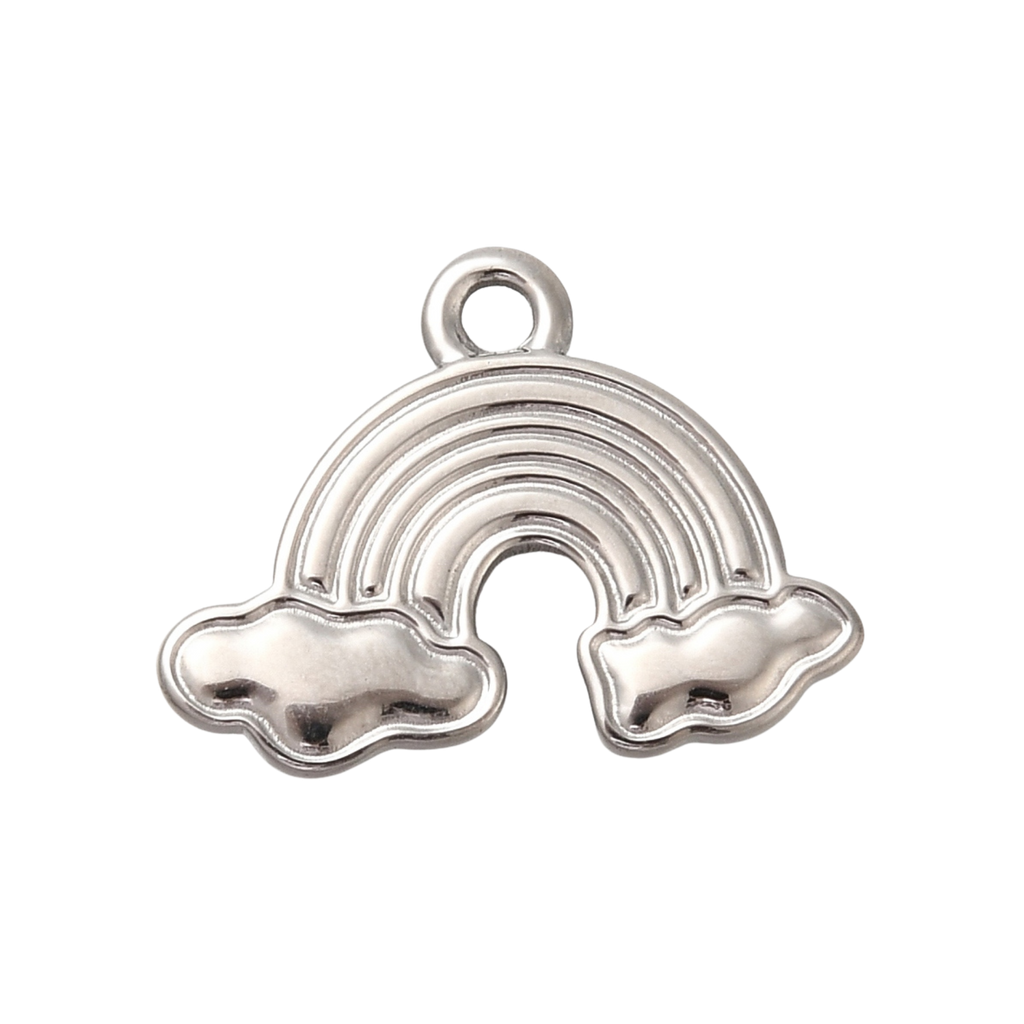 Silver Stainless Steel Rainbow Charm