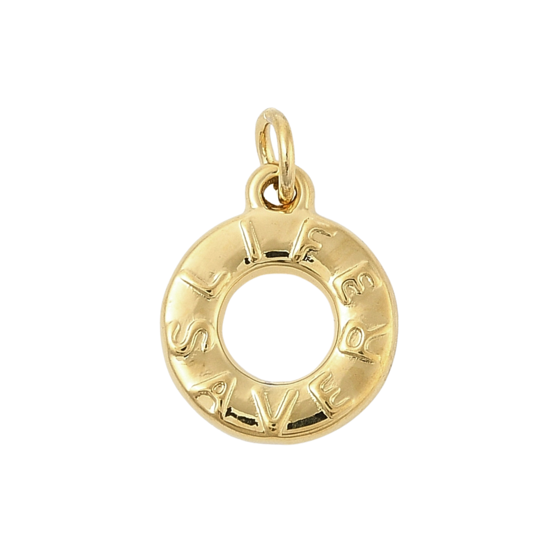 18k Gold Plated Stainless Steel Life Saver Charm