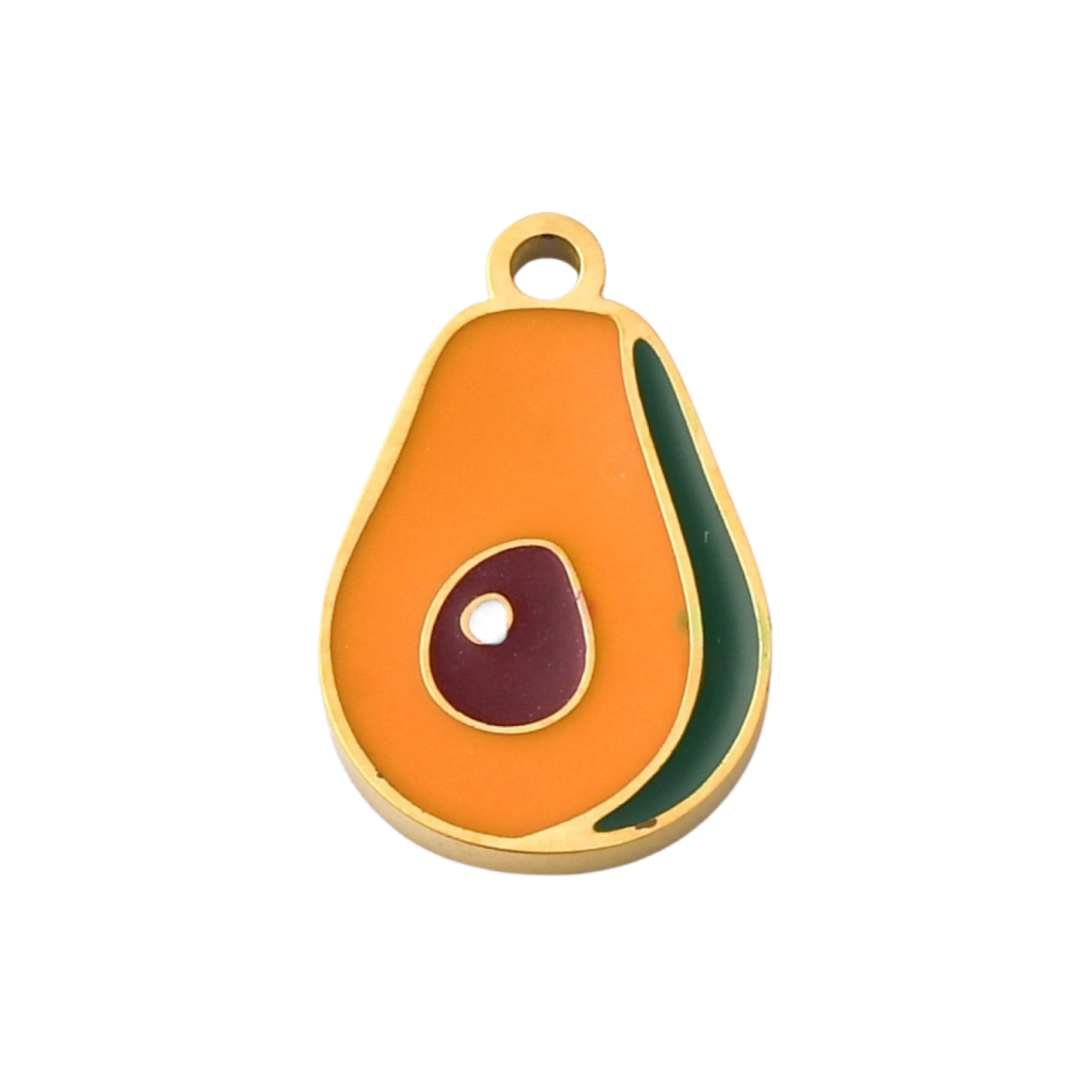 18k Gold PVD Stainless Steel Avocado Charm