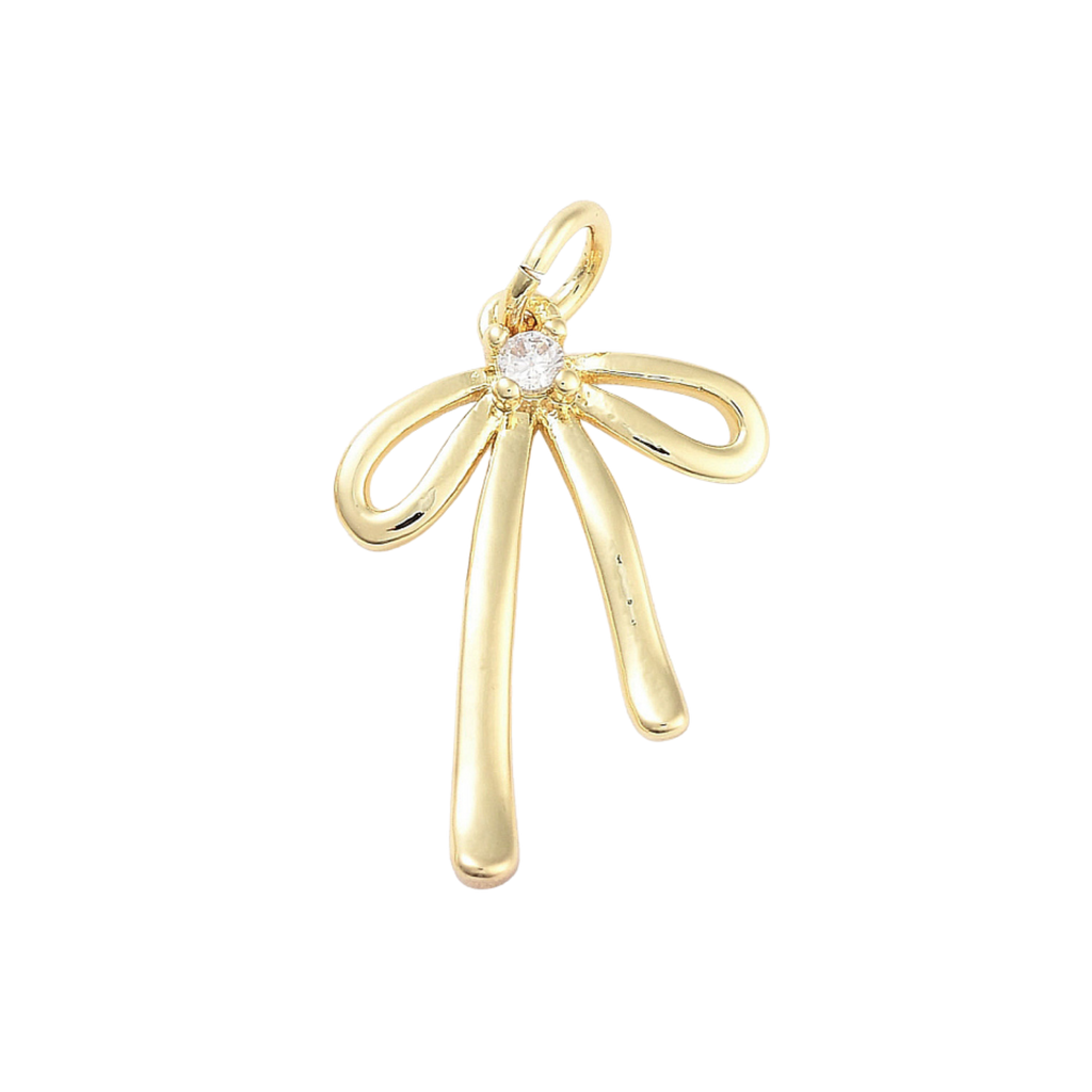 18k Gold Plated Brass Bow Charm